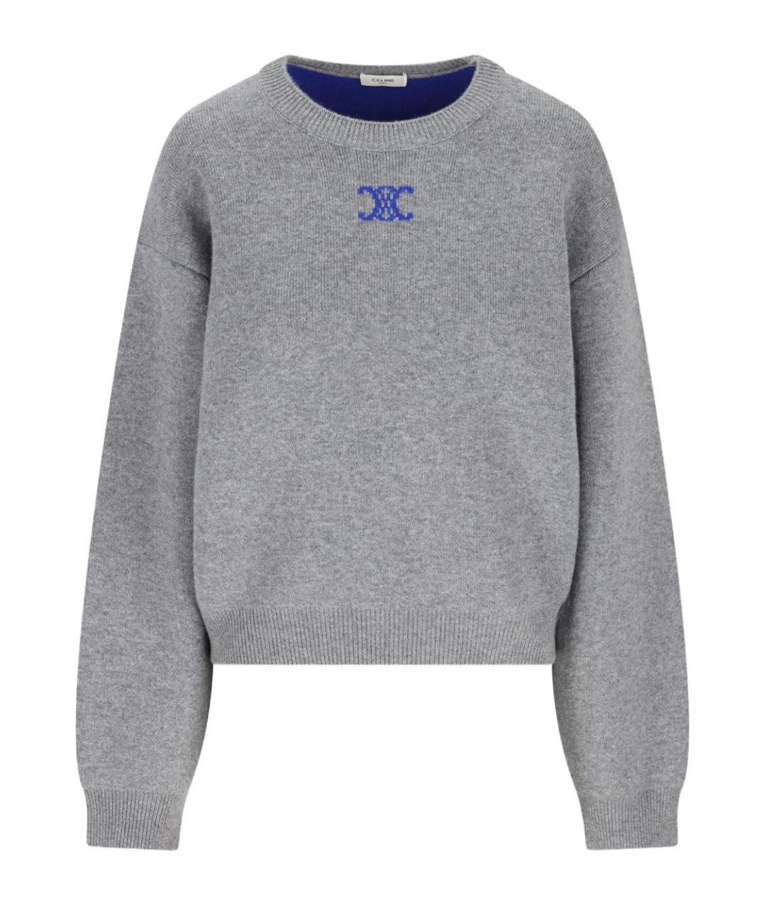 CELINE Серый кашемировый джемпер / свитер, фото 1