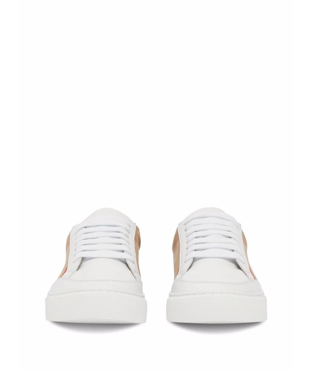 BURBERRY Белые кожаные кроссовки, фото 5