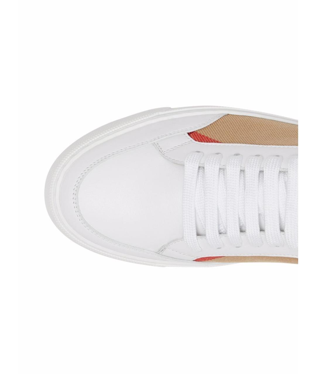 BURBERRY Белые кожаные кроссовки, фото 2