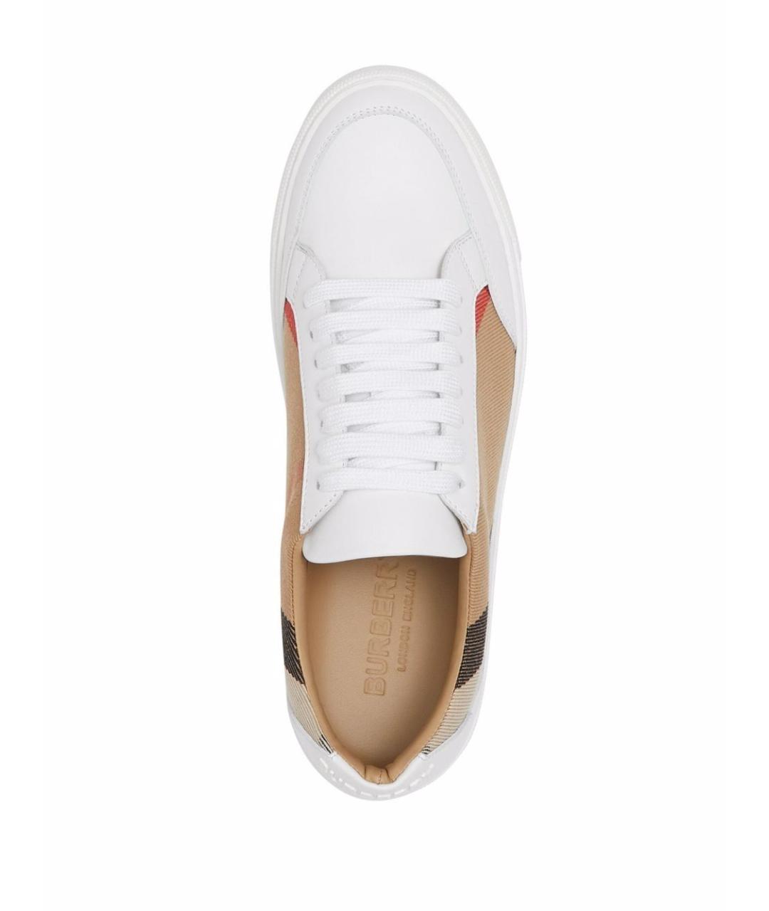 BURBERRY Белые кожаные кроссовки, фото 3