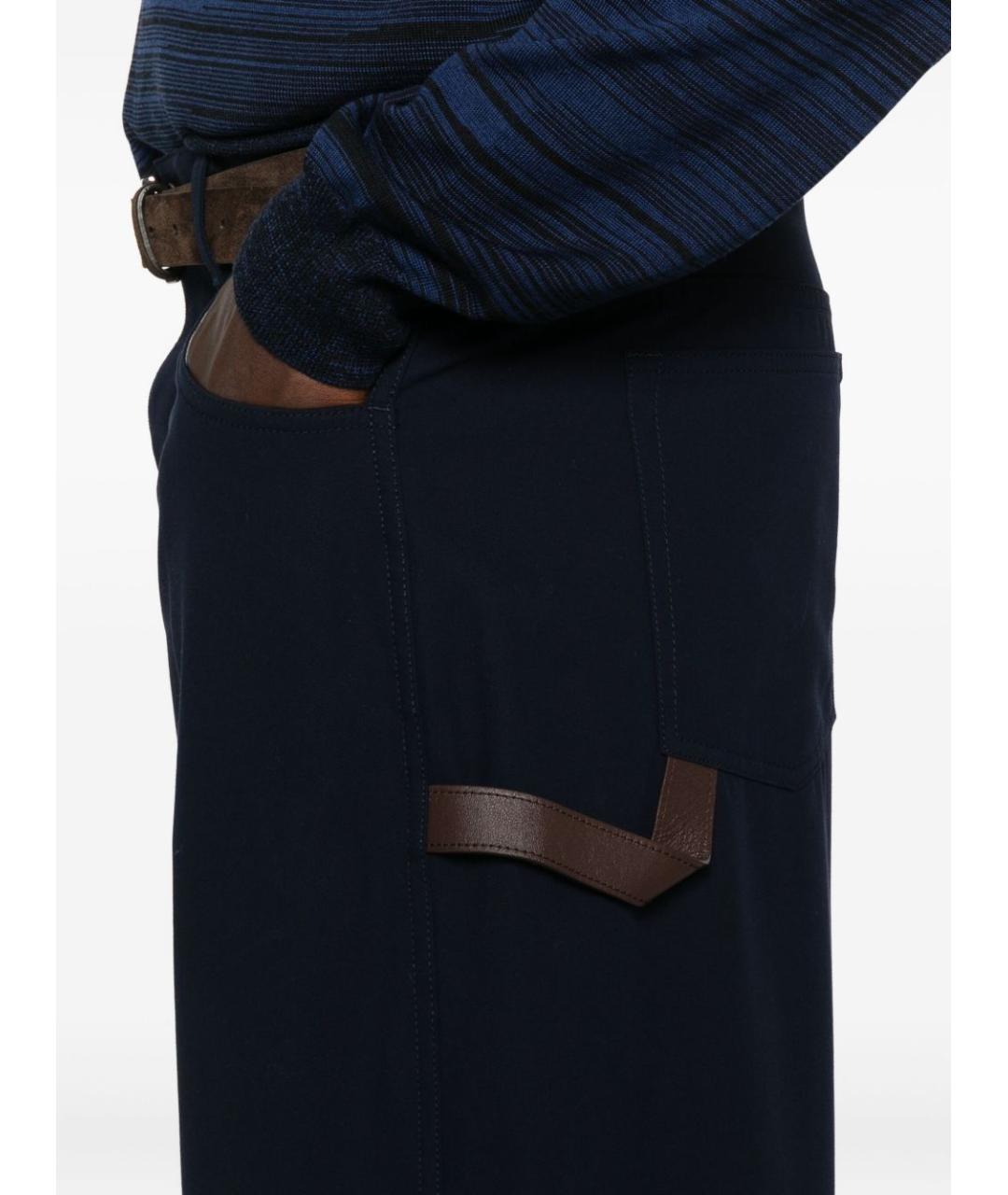LOEWE Синие хлопковые повседневные брюки, фото 5