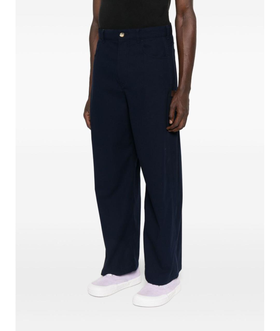 LOEWE Синие хлопковые повседневные брюки, фото 3