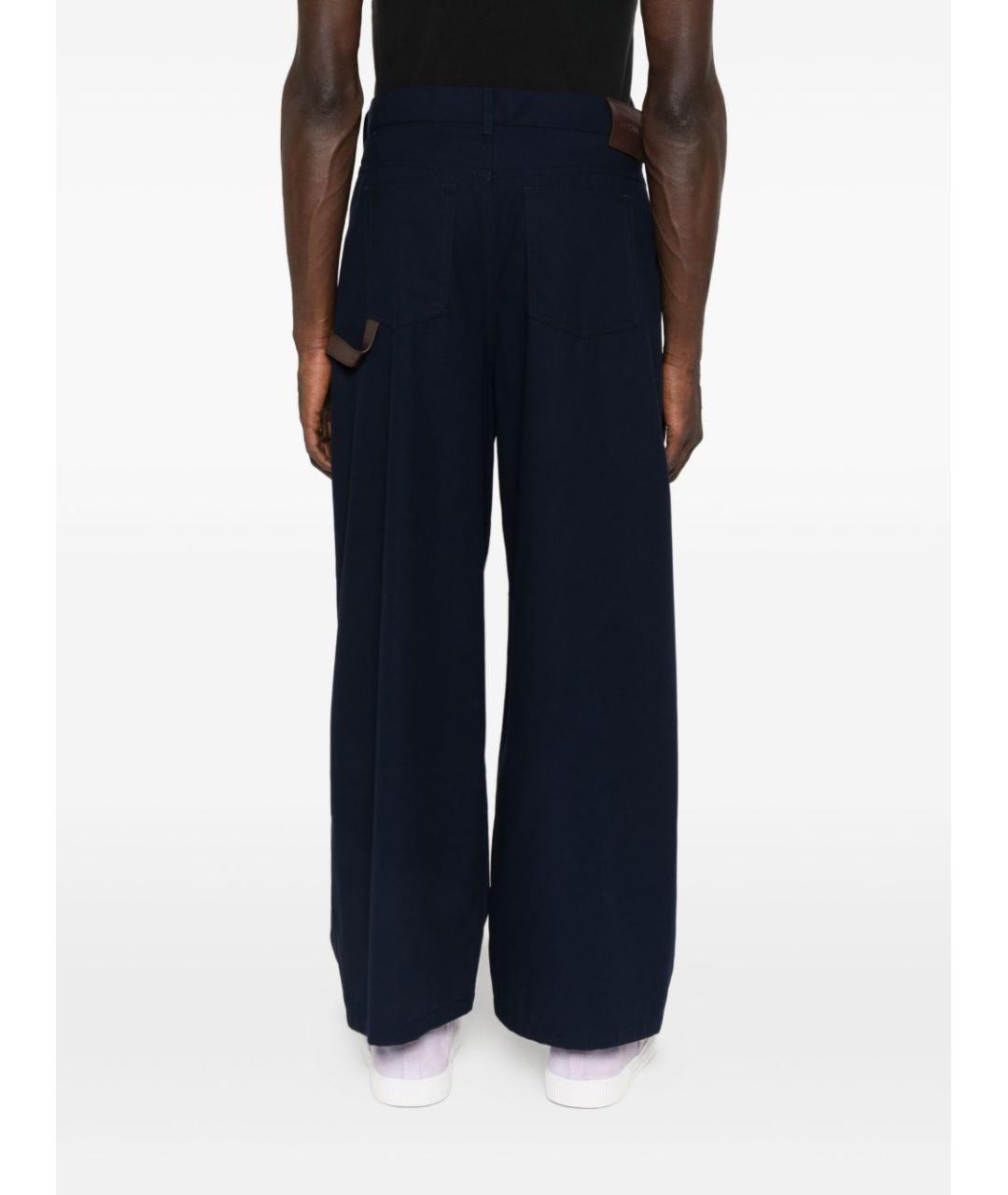 LOEWE Синие хлопковые повседневные брюки, фото 4