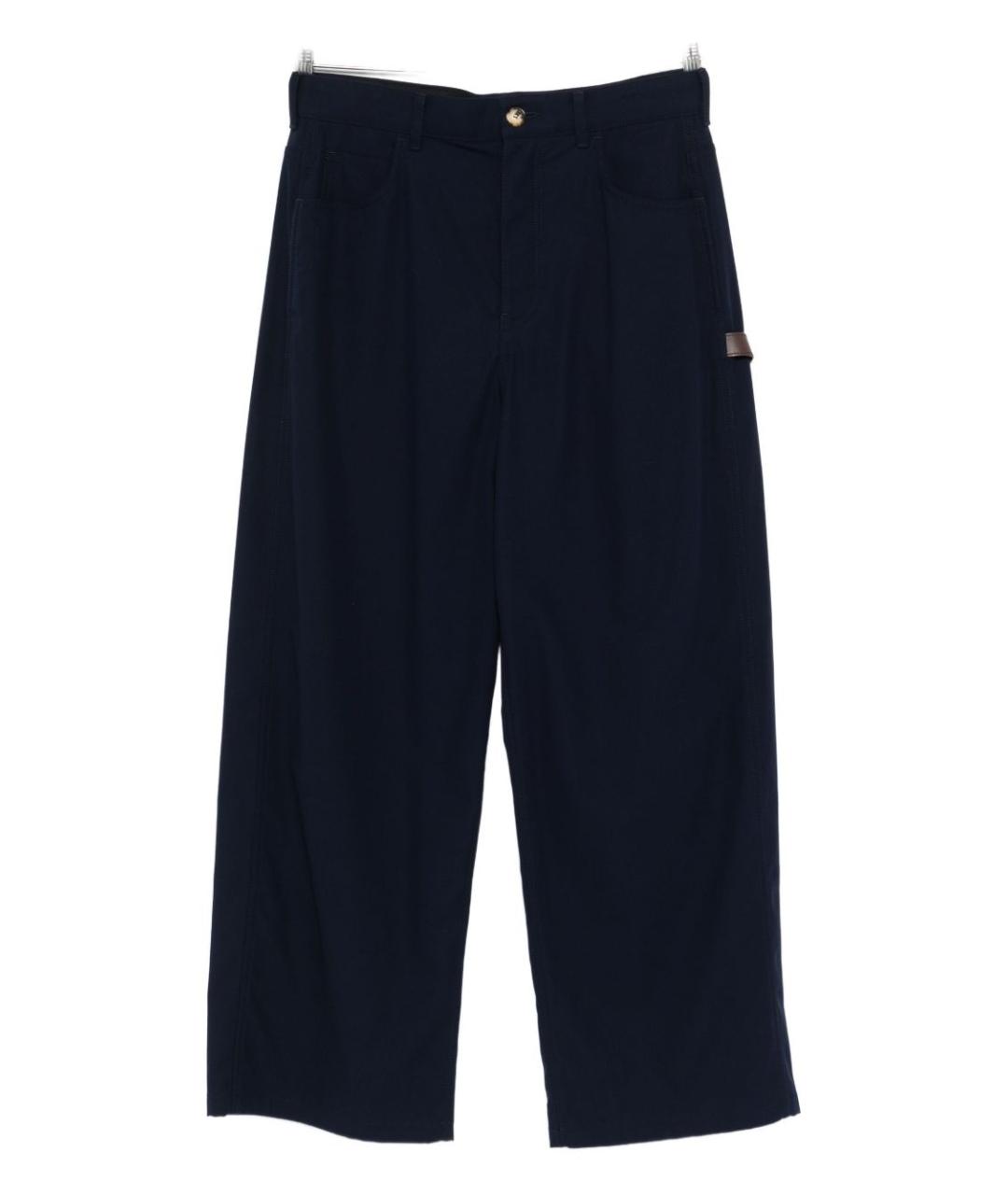 LOEWE Синие хлопковые повседневные брюки, фото 1