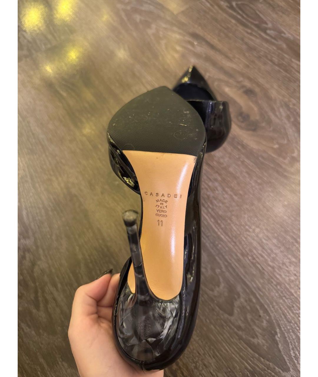 CASADEI Черные туфли из лакированной кожи, фото 5