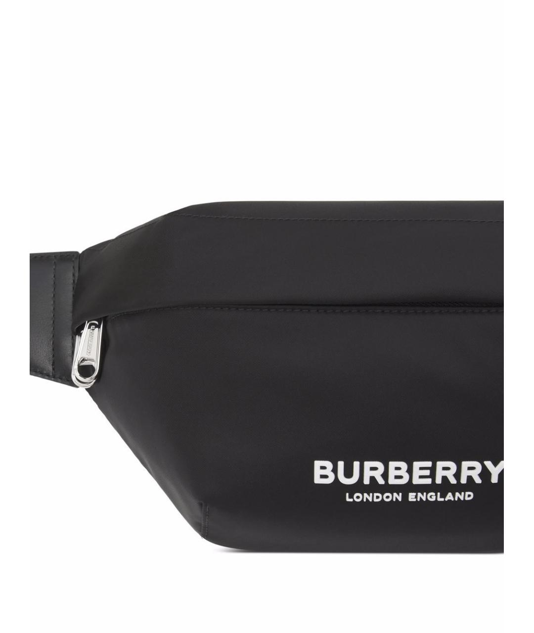 BURBERRY Черная синтетическая поясная сумка, фото 3