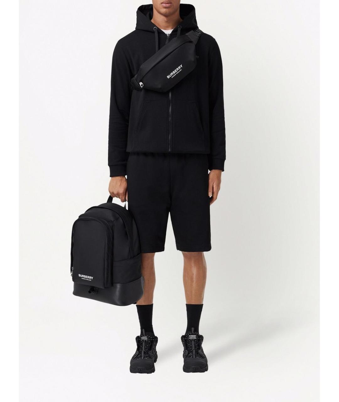 BURBERRY Черная синтетическая поясная сумка, фото 6