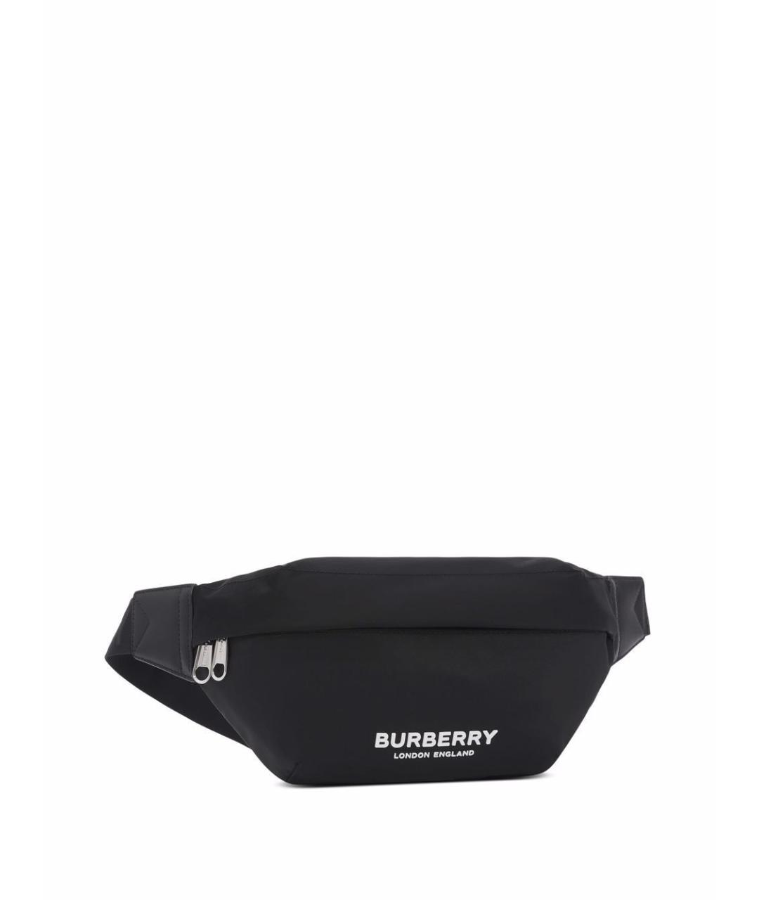BURBERRY Черная синтетическая поясная сумка, фото 7