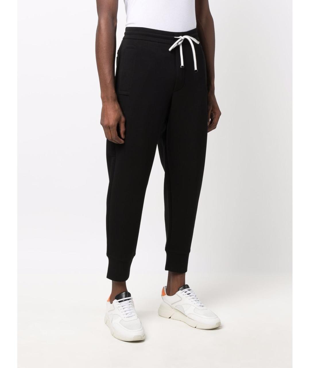 EMPORIO ARMANI Черные хлопковые повседневные брюки, фото 3