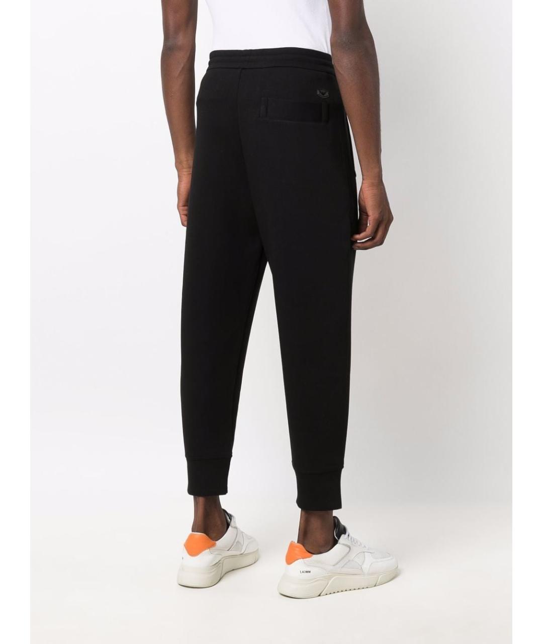 EMPORIO ARMANI Черные хлопковые повседневные брюки, фото 2