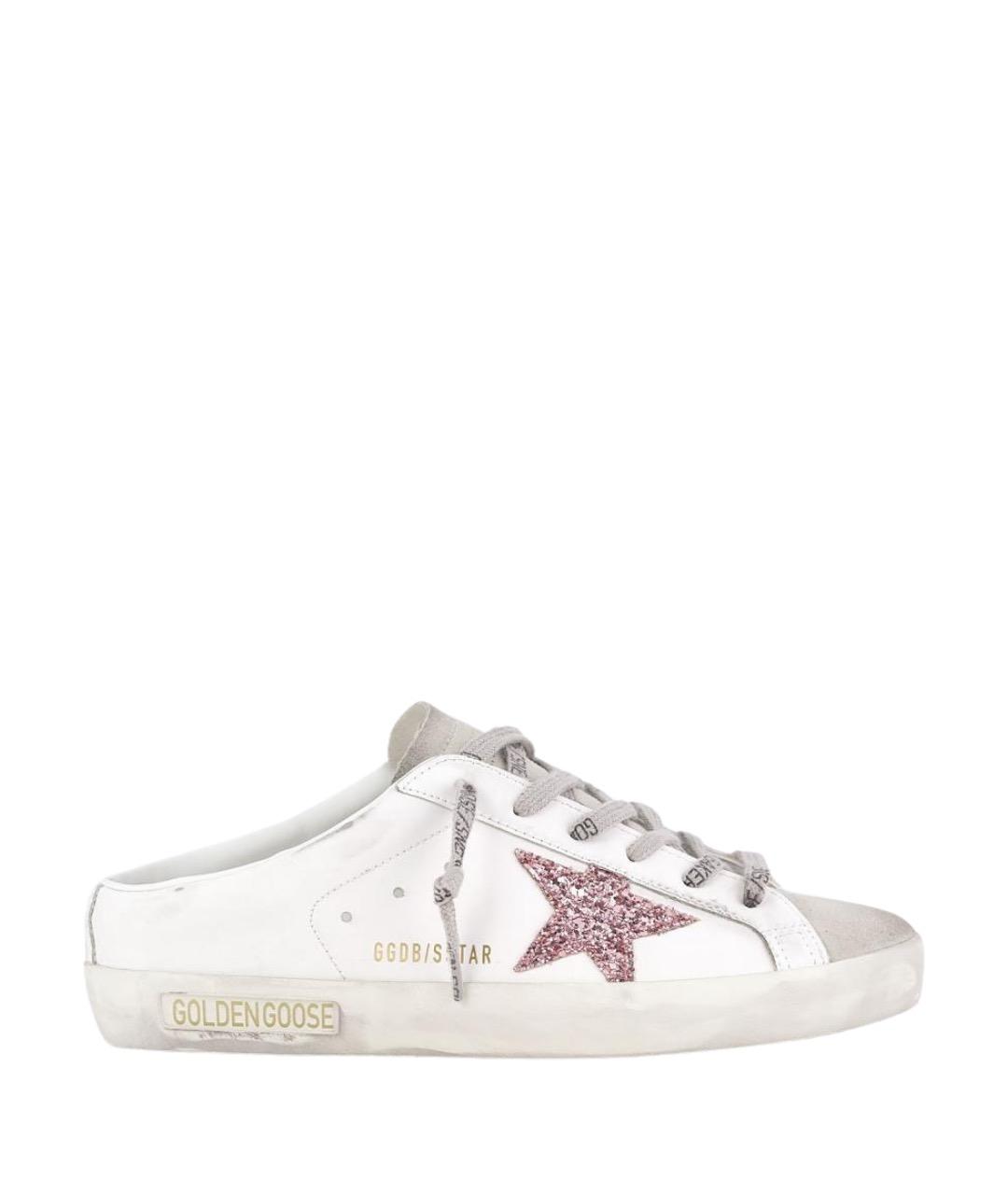 GOLDEN GOOSE DELUXE BRAND Белые кожаные мюли, фото 1