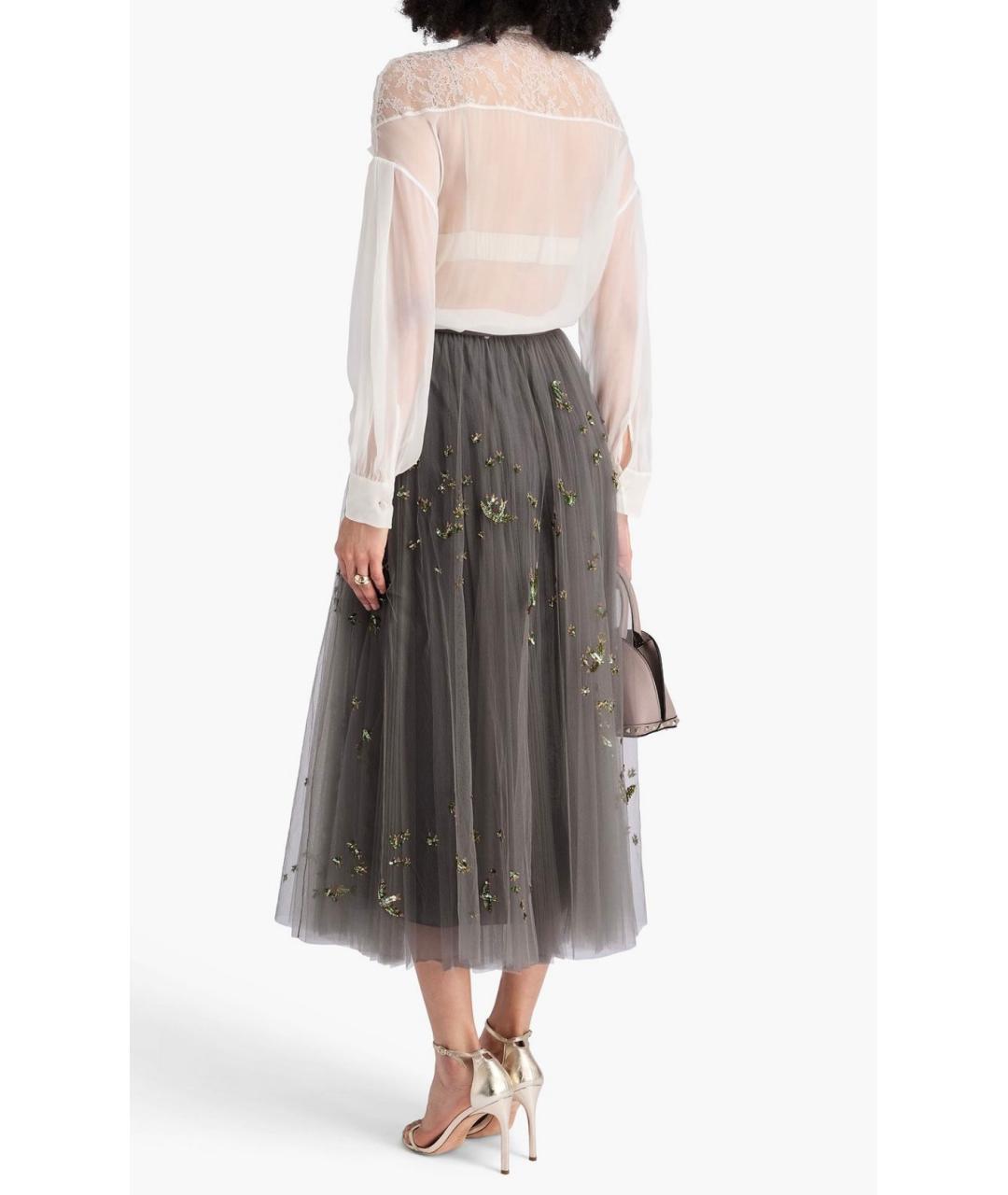 VALENTINO Серая юбка миди, фото 3