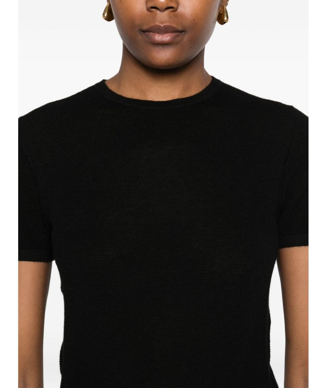 LISA YANG Черная кашемировая футболка, фото 2