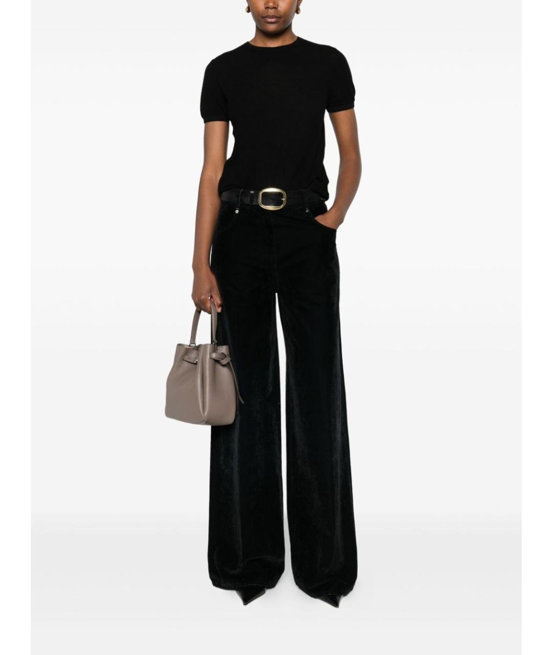 LISA YANG Черная кашемировая футболка, фото 5