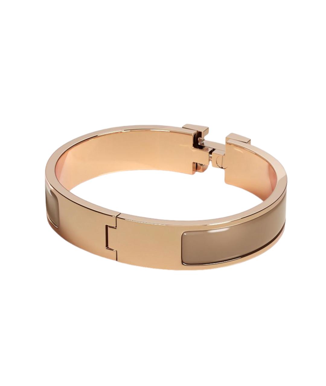 HERMES Бежевый металлический браслет, фото 2