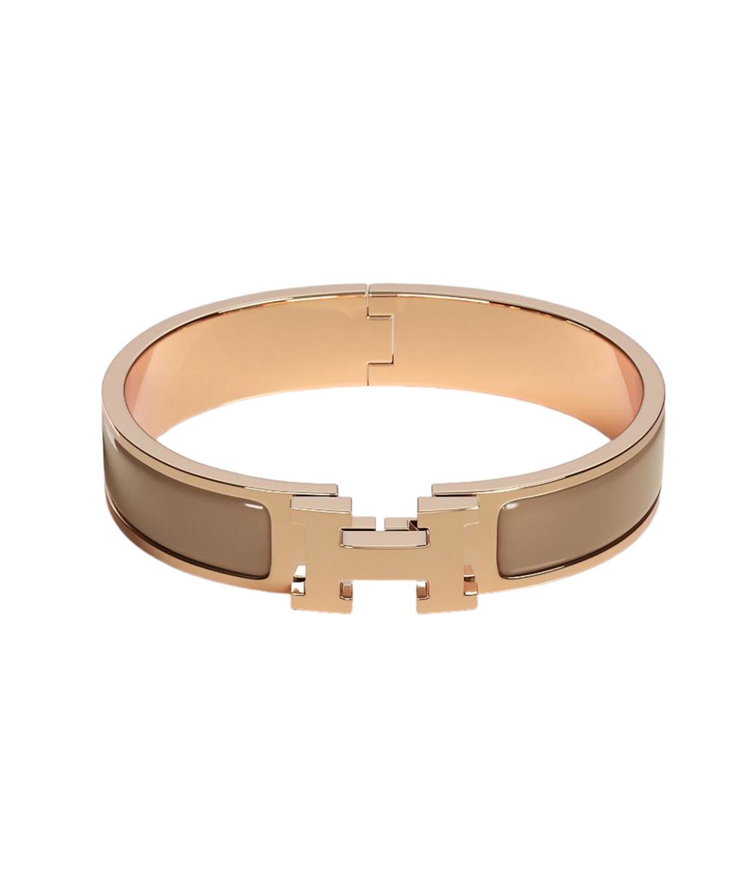 HERMES Бежевый металлический браслет, фото 1