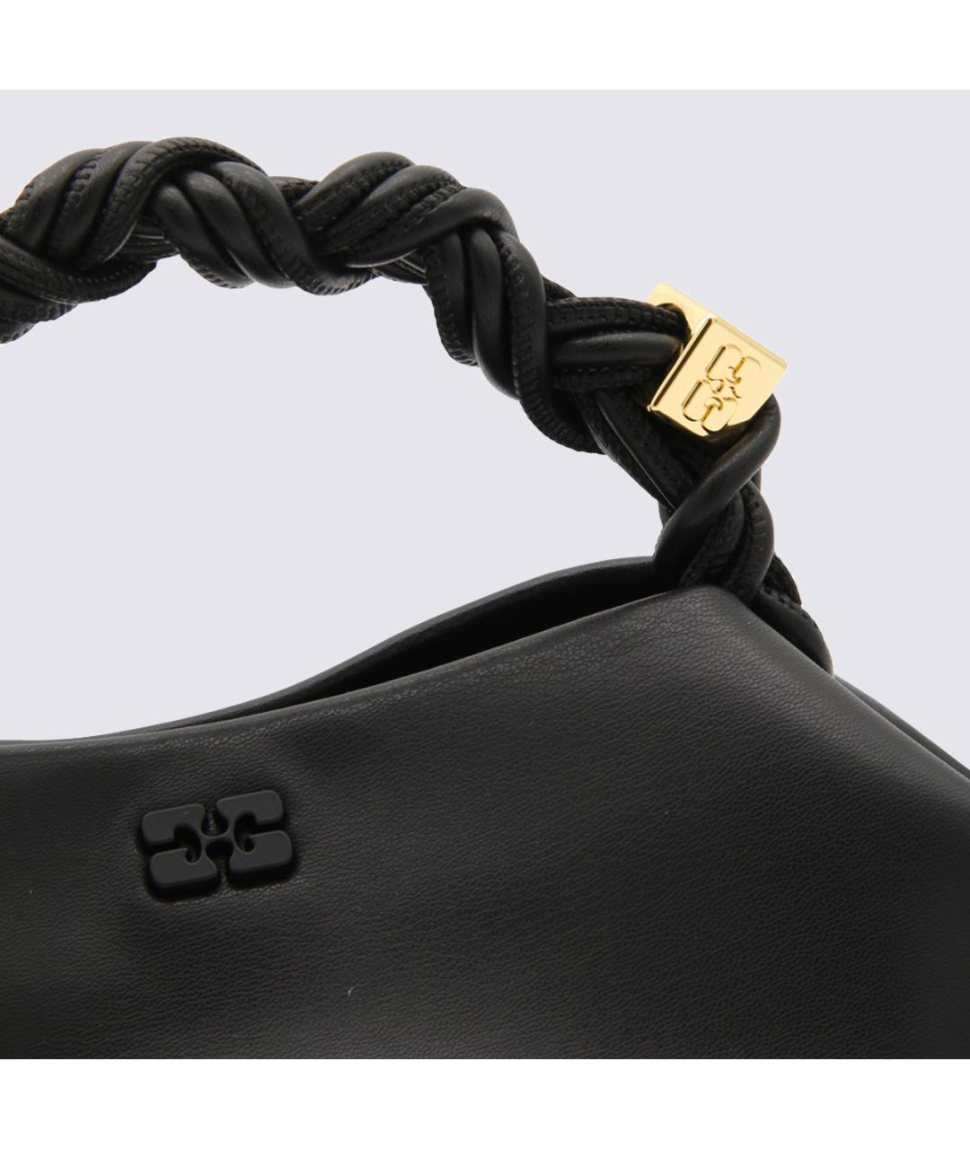 GANNI Черная кожаная сумка тоут, фото 4