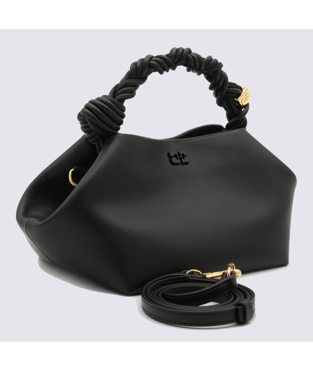 GANNI Черная кожаная сумка тоут, фото 3