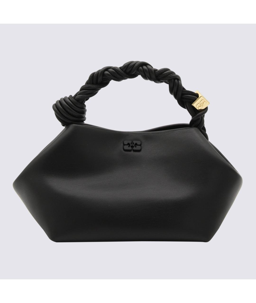 GANNI Черная кожаная сумка тоут, фото 5