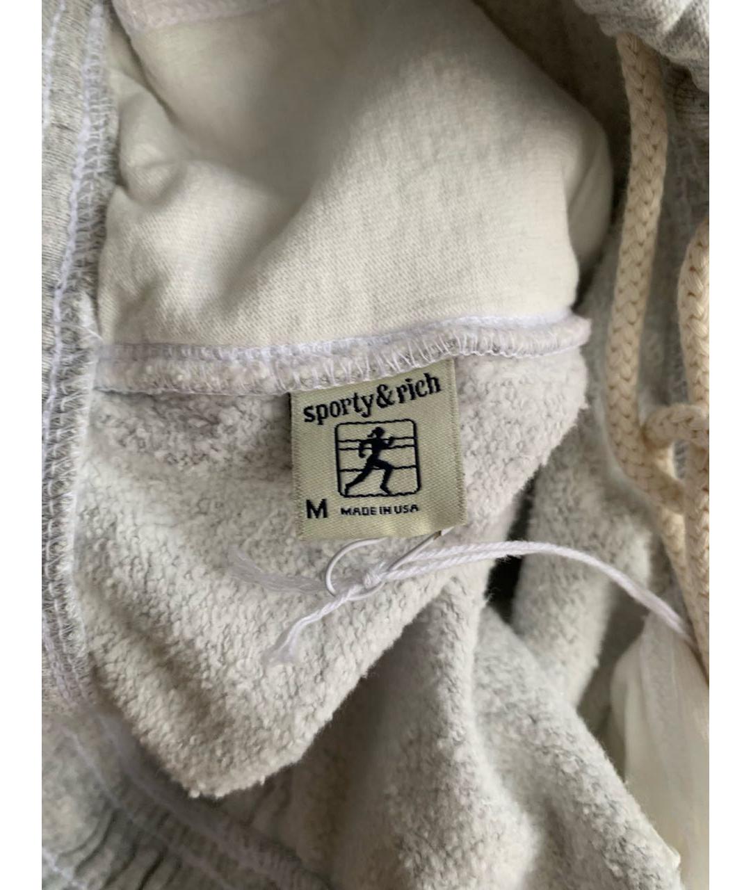 SPORTY AND RICH Серые хлопковые спортивные брюки и шорты, фото 5