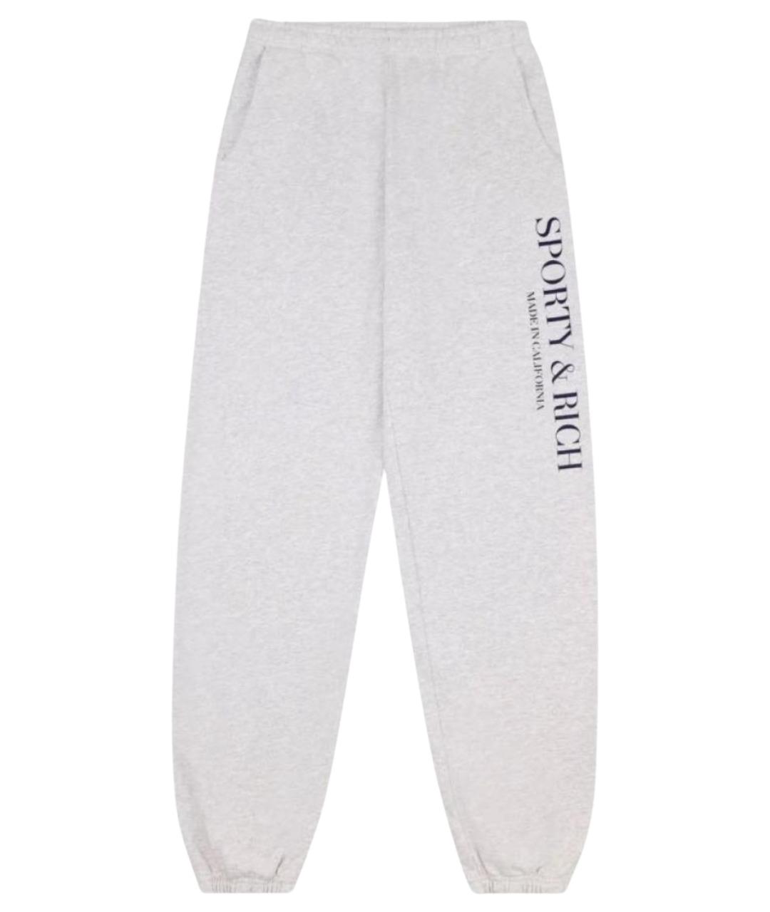 SPORTY AND RICH Серые хлопковые спортивные брюки и шорты, фото 1