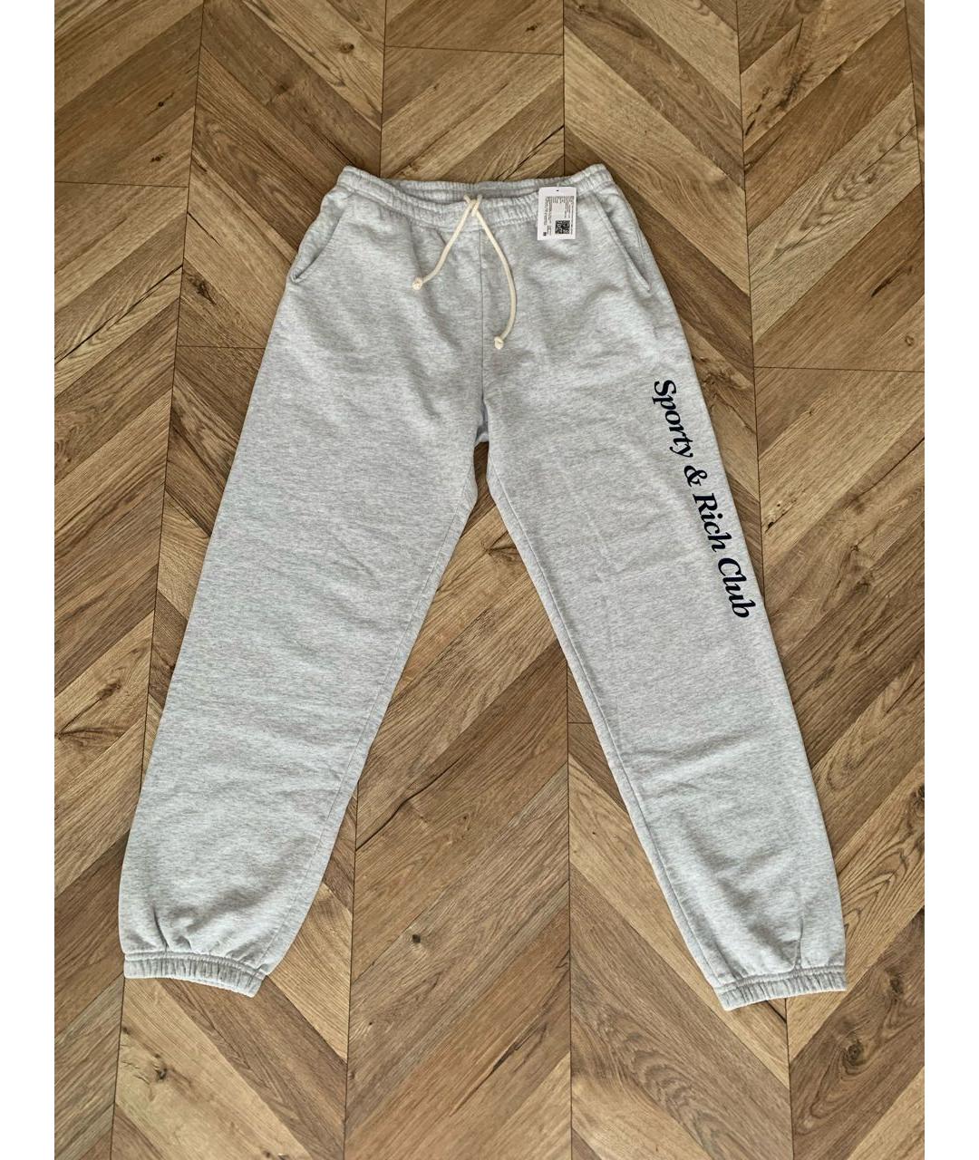 SPORTY AND RICH Серые хлопковые спортивные брюки и шорты, фото 3