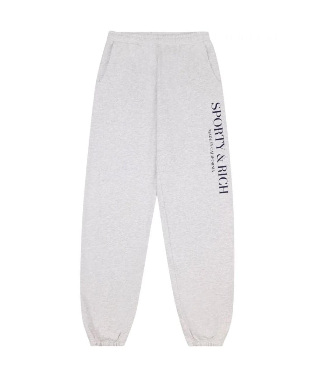 SPORTY AND RICH Серые хлопковые спортивные брюки и шорты, фото 9