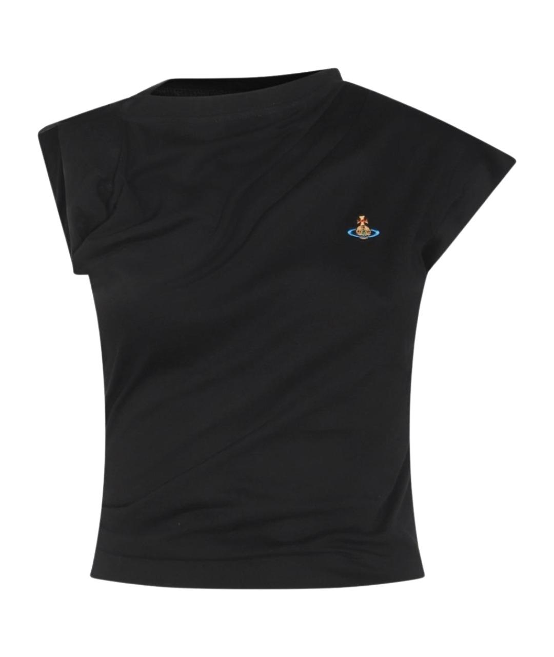 VIVIENNE WESTWOOD Черная хлопковая футболка, фото 1