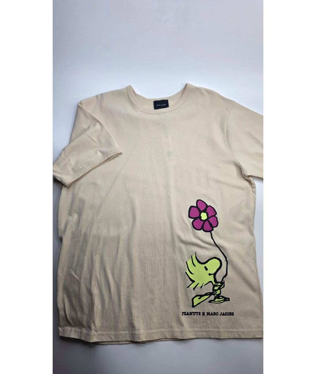 MARC JACOBS Бежевая хлопковая футболка, фото 2