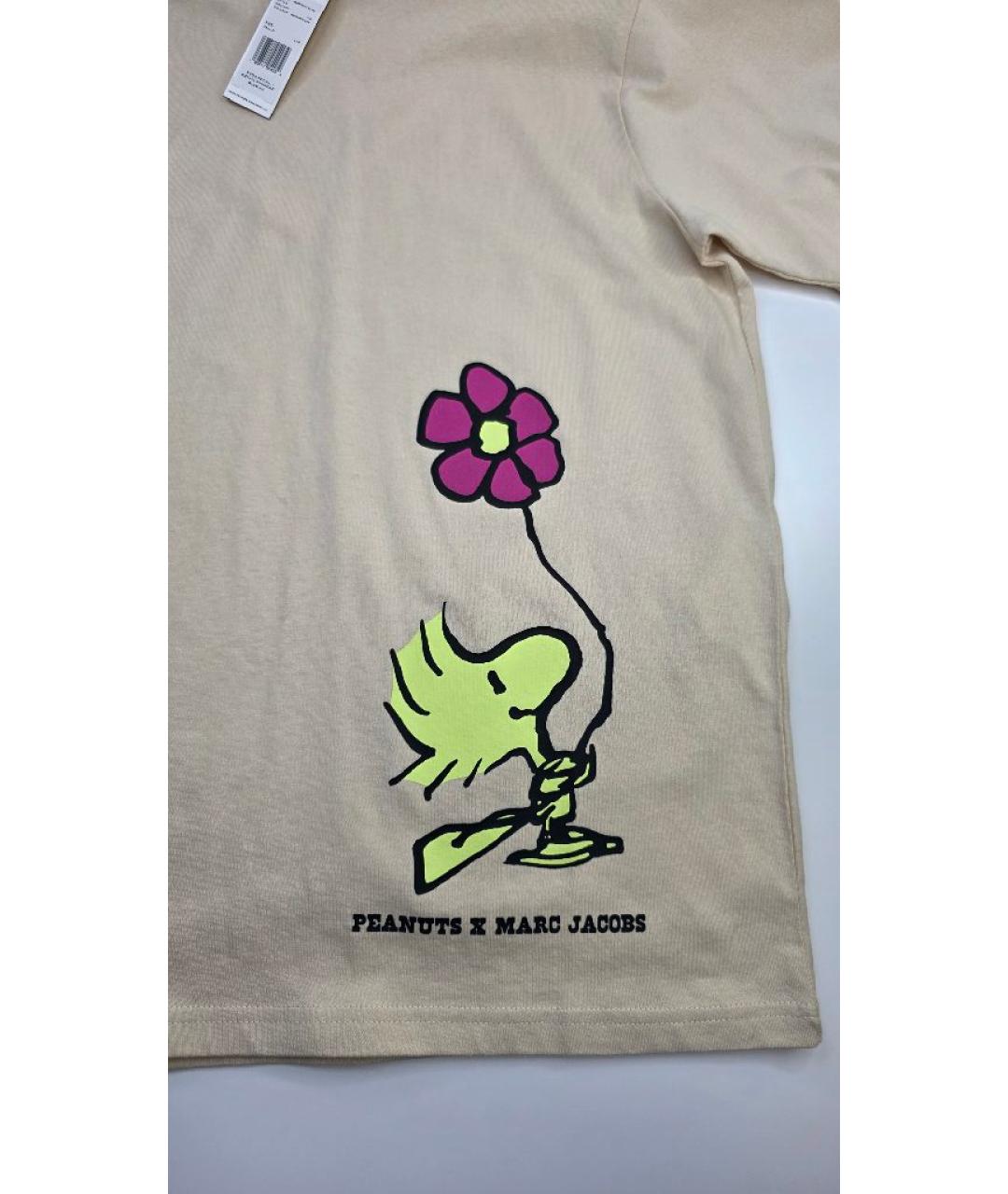 MARC JACOBS Бежевая хлопковая футболка, фото 5