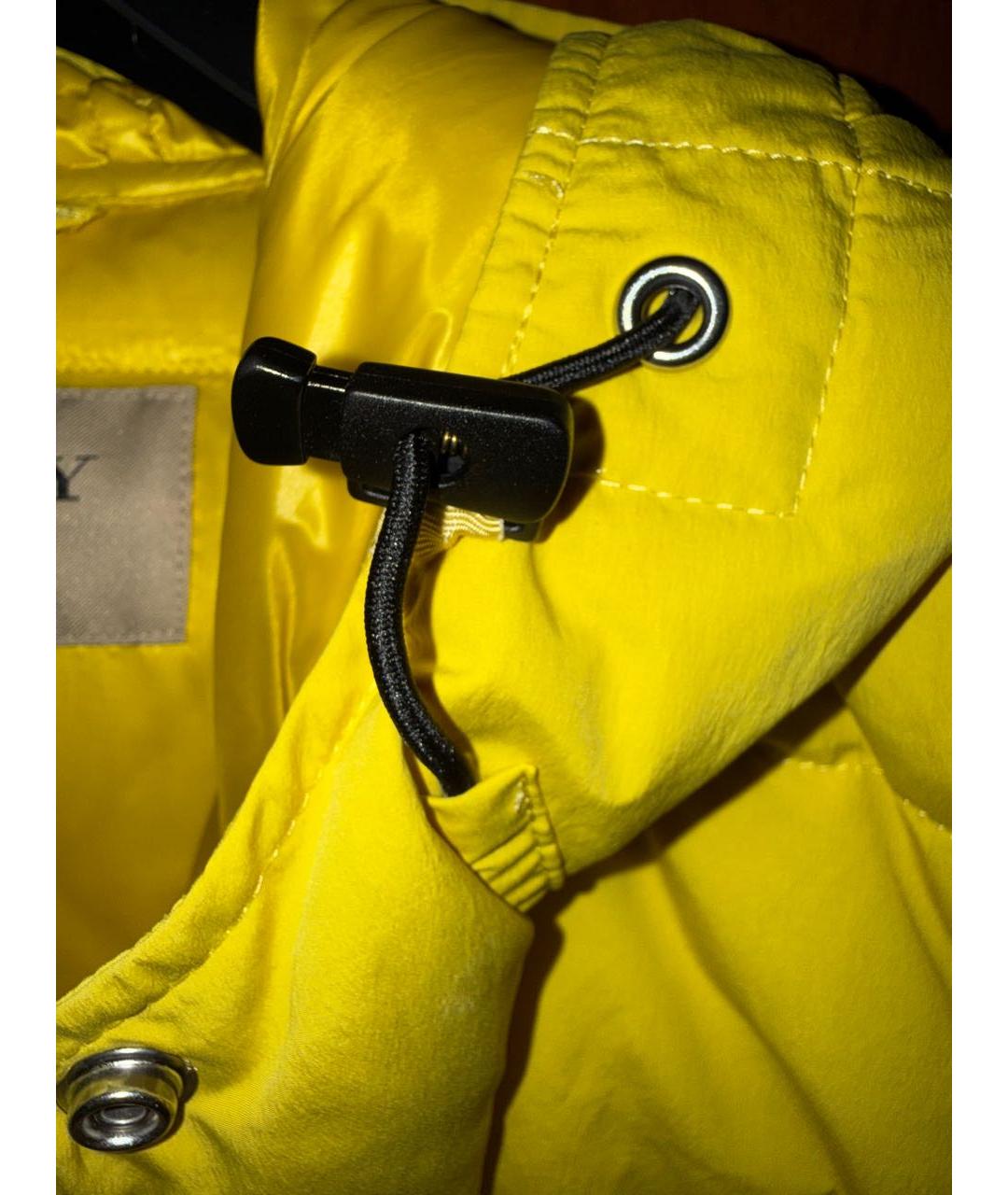 BURBERRY Желтый полиэстеровый пуховик, фото 4