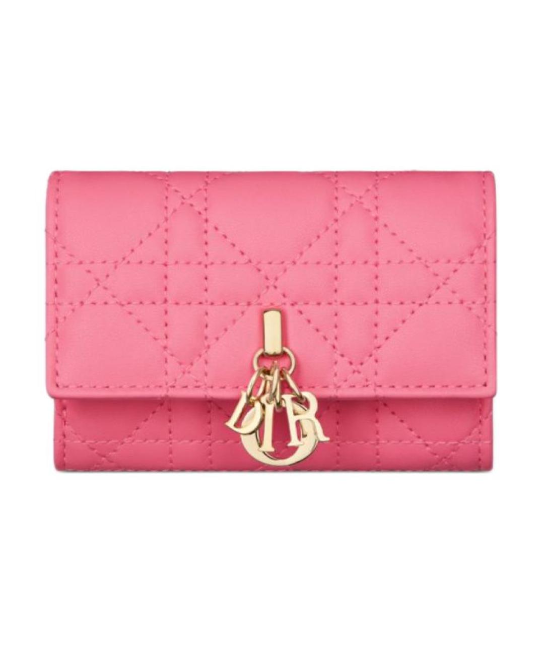 CHRISTIAN DIOR Розовый кожаный кошелек, фото 1
