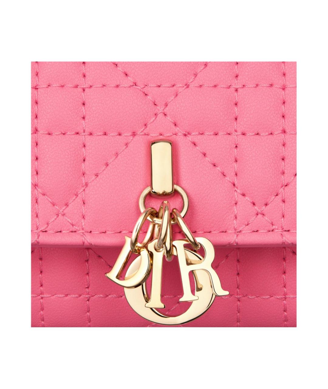 CHRISTIAN DIOR Розовый кожаный кошелек, фото 5