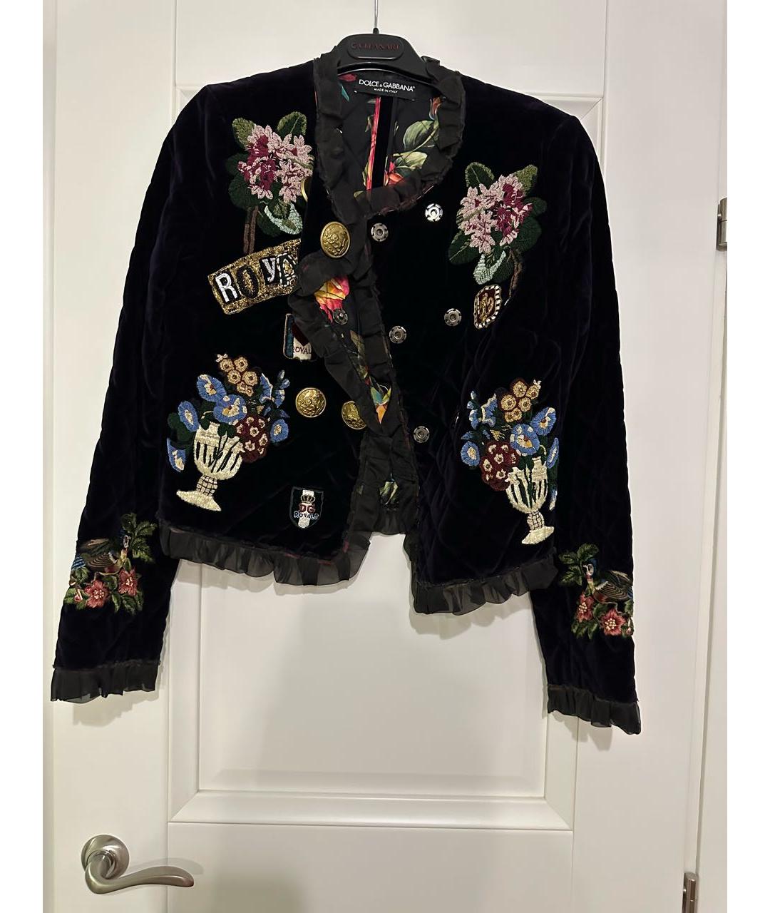 DOLCE&GABBANA Фиолетовый велюровый жакет/пиджак, фото 9