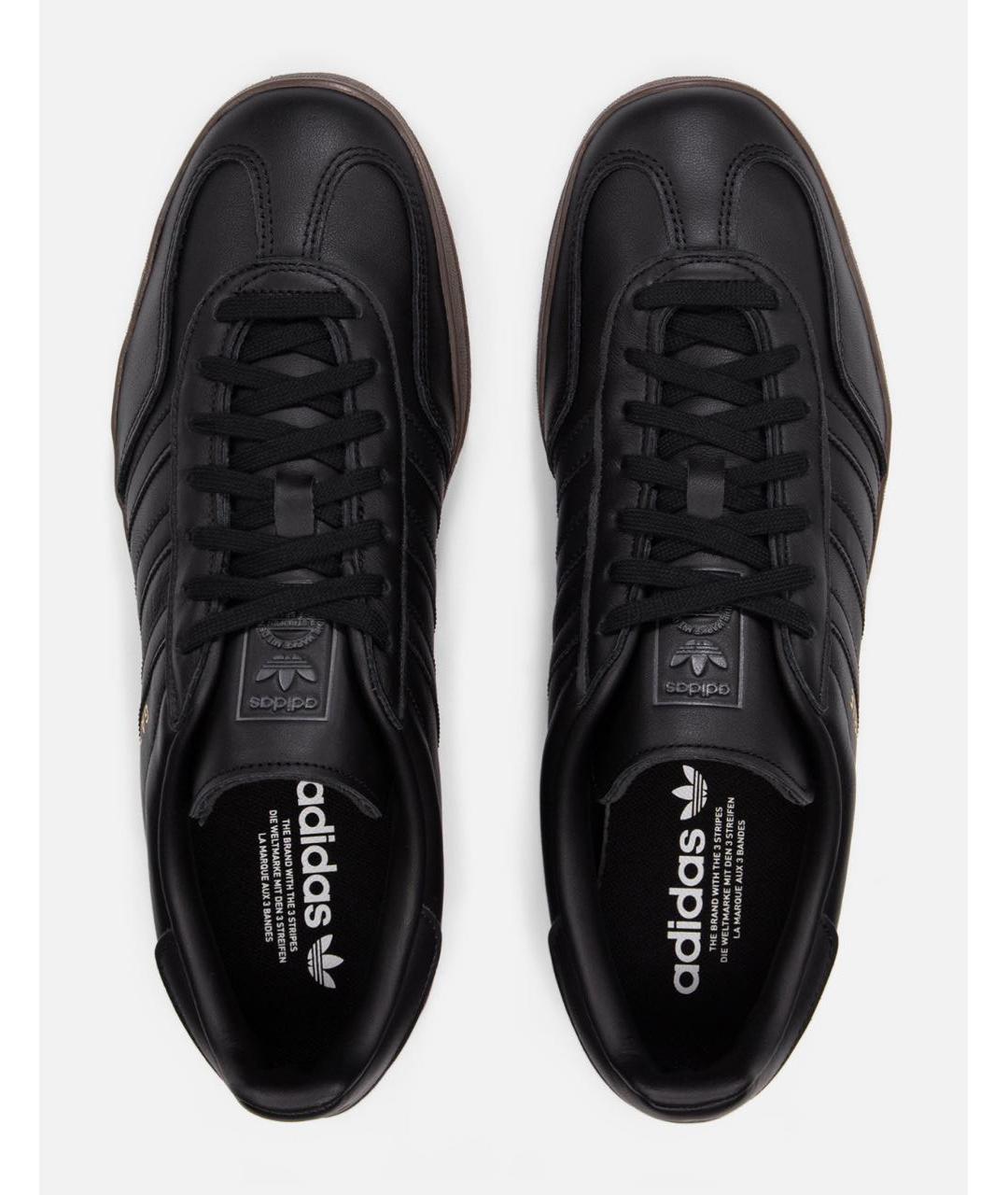 ADIDAS Черные кожаные низкие кроссовки / кеды, фото 3