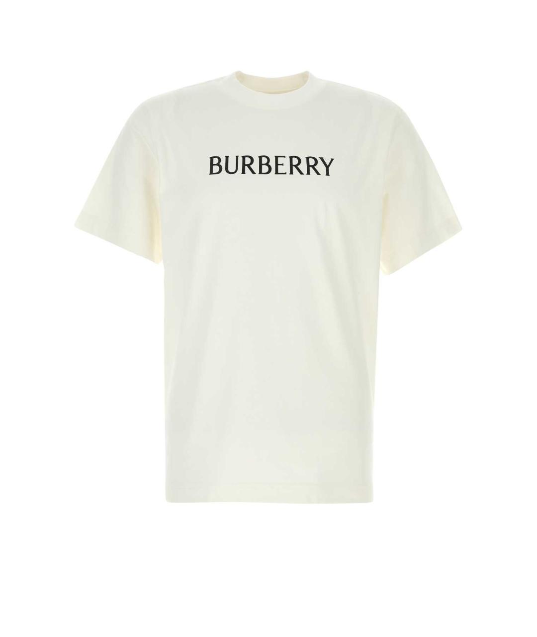 BURBERRY Белая хлопковая футболка, фото 1