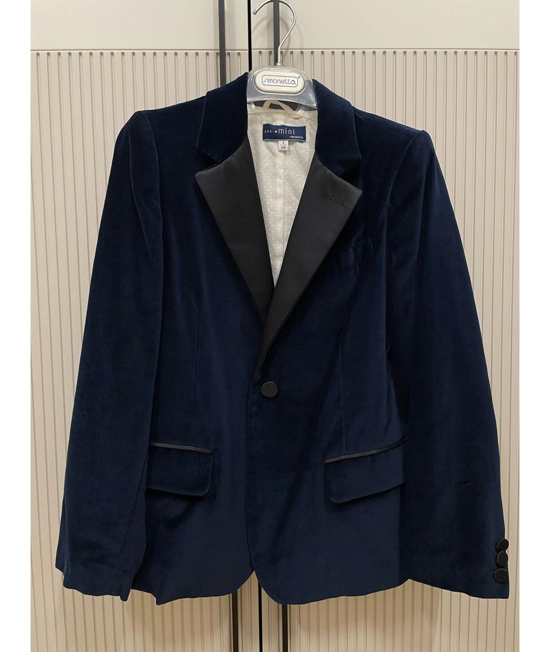 SIMONETTA RAVIZZA Темно-синий бархатный жакет / жилет, фото 3