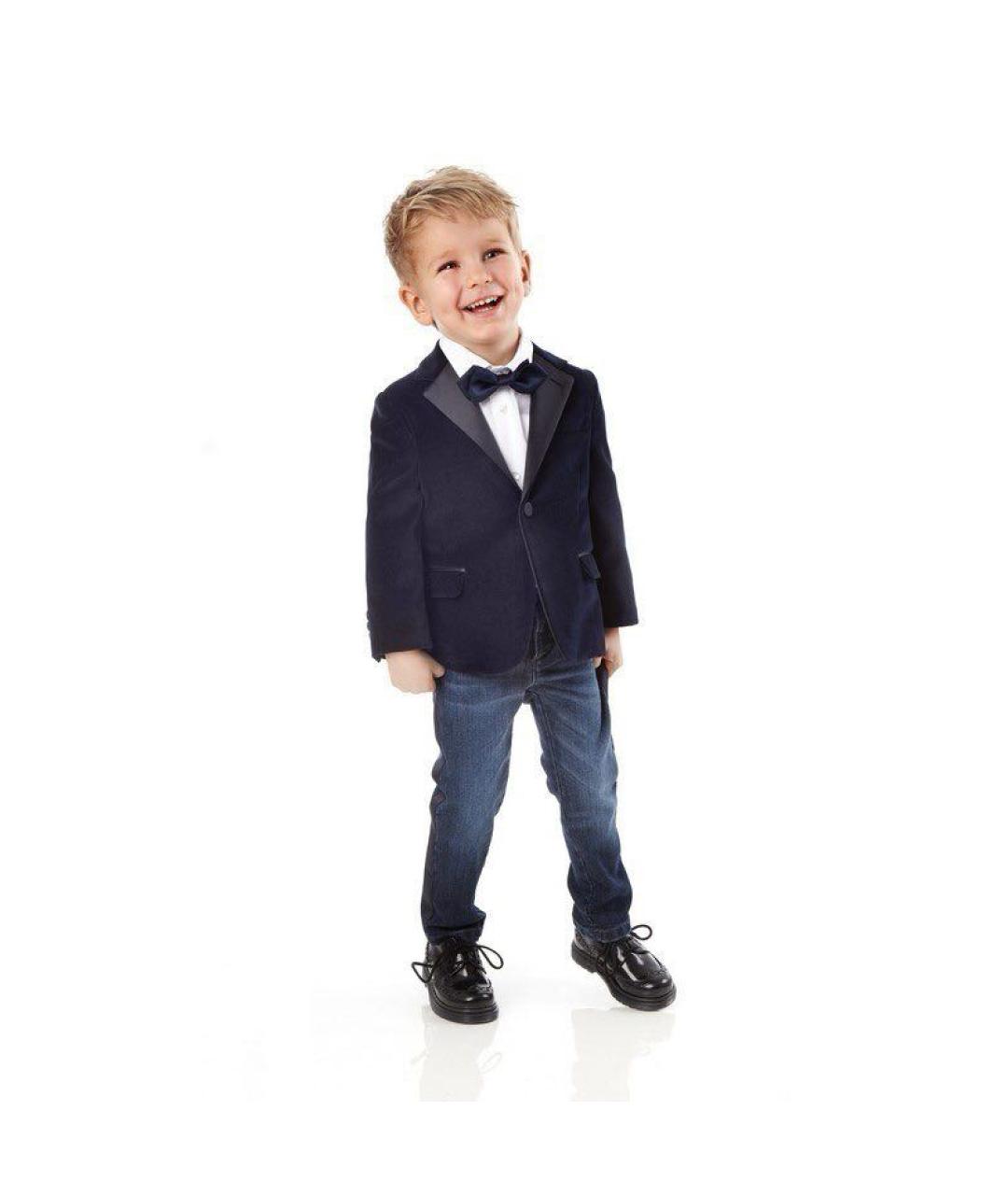 SIMONETTA RAVIZZA Темно-синий бархатный жакет / жилет, фото 2