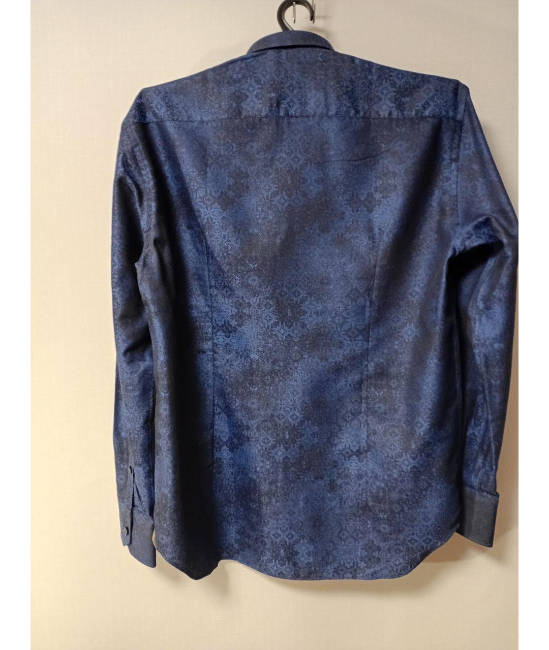BILLIONAIRE Синяя хлопковая кэжуал рубашка, фото 2