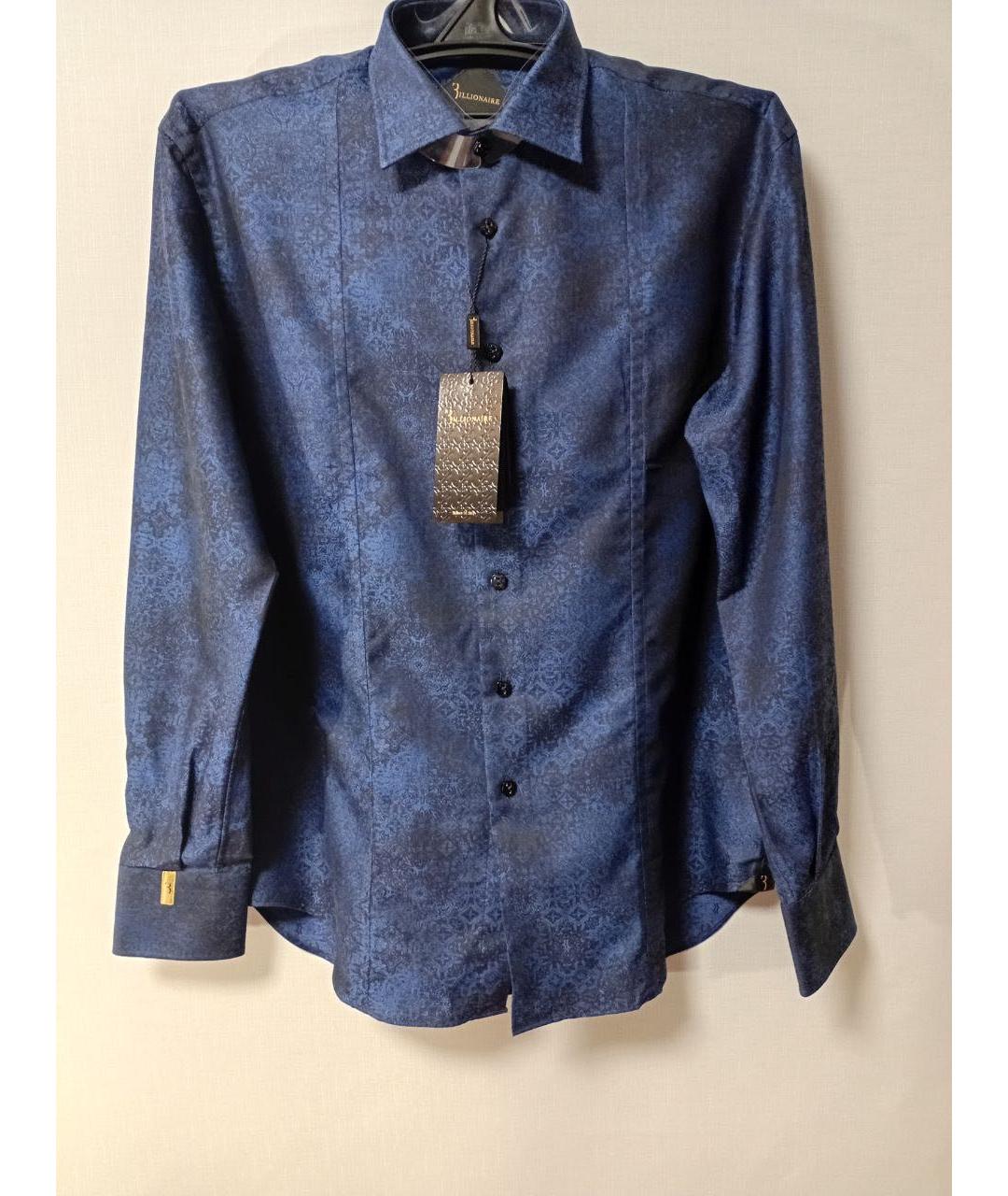 BILLIONAIRE Синяя хлопковая кэжуал рубашка, фото 6