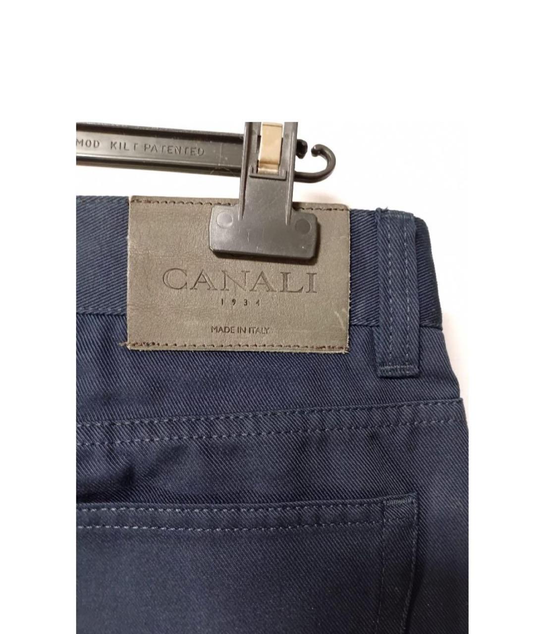 CANALI Темно-синие хлопковые джинсы, фото 4