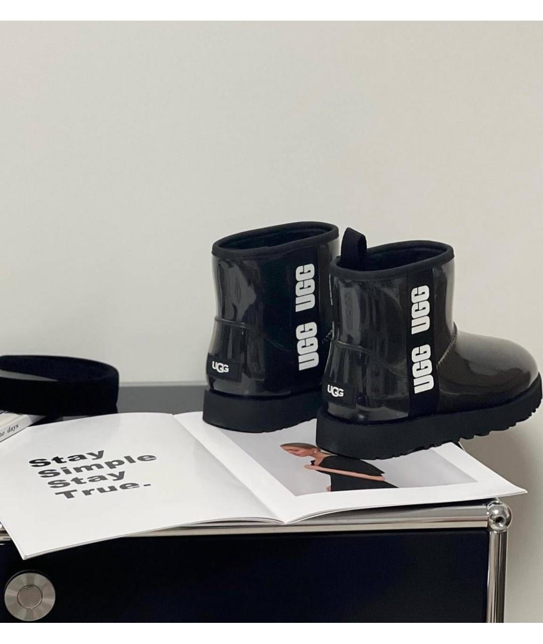 UGG AUSTRALIA Черные резиновые сапоги, фото 4