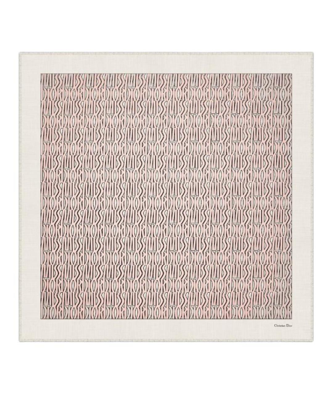 CHRISTIAN DIOR Розовый шерстяной платок, фото 1