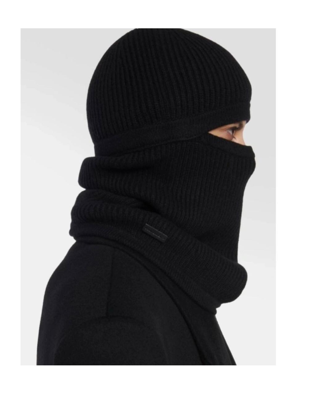 SAINT LAURENT Черная кашемировая шапка, фото 3