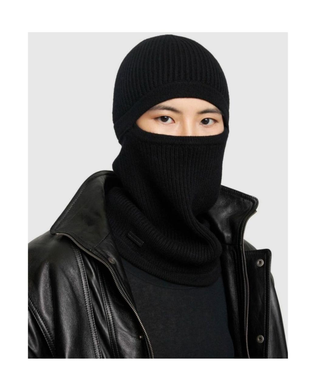 SAINT LAURENT Черная кашемировая шапка, фото 4