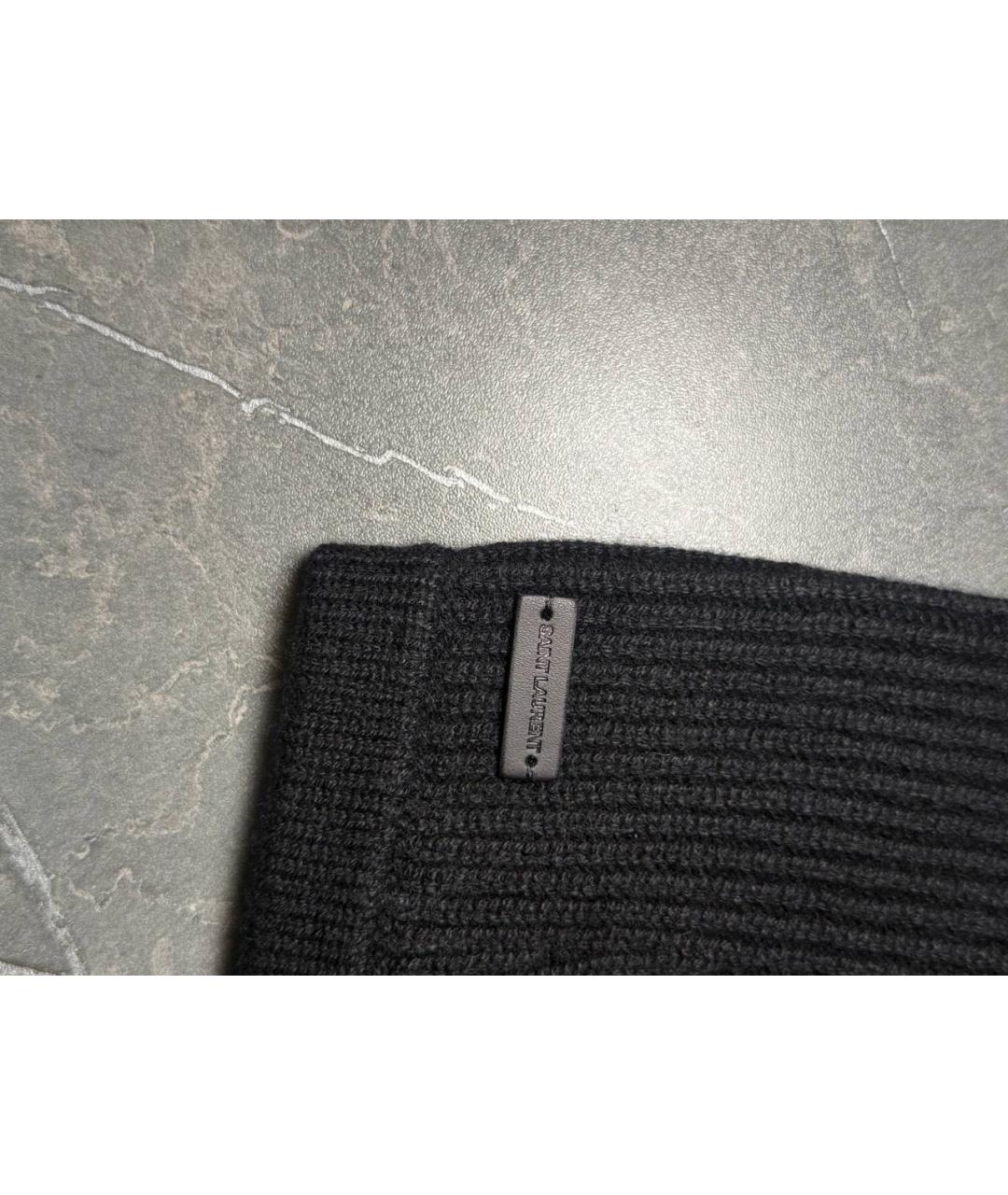 SAINT LAURENT Черная кашемировая шапка, фото 5