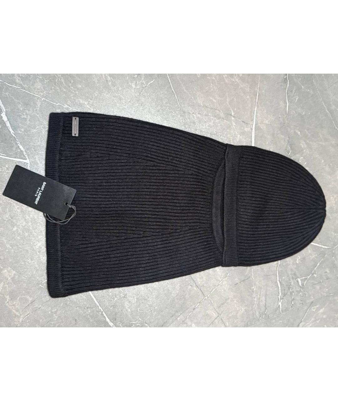 SAINT LAURENT Черная кашемировая шапка, фото 8