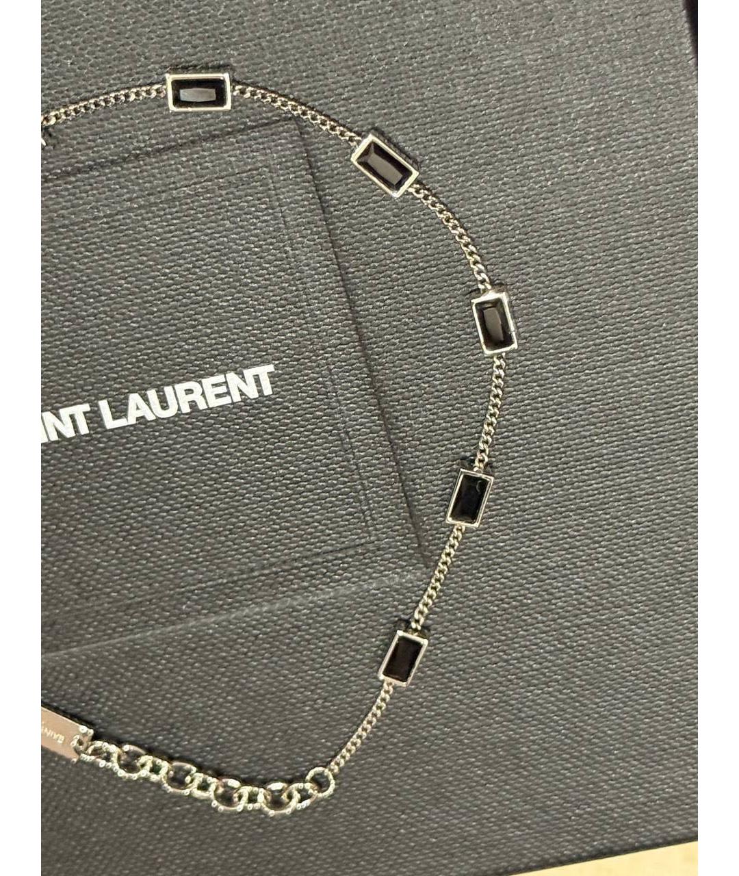 SAINT LAURENT Серебрянный металлический браслет, фото 3