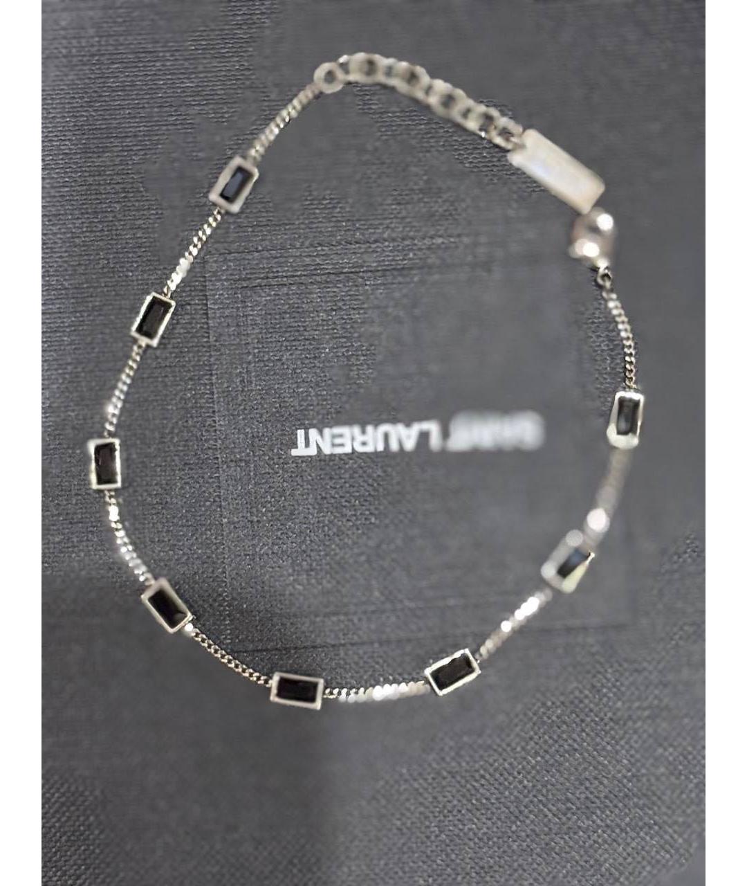 SAINT LAURENT Серебрянный металлический браслет, фото 2