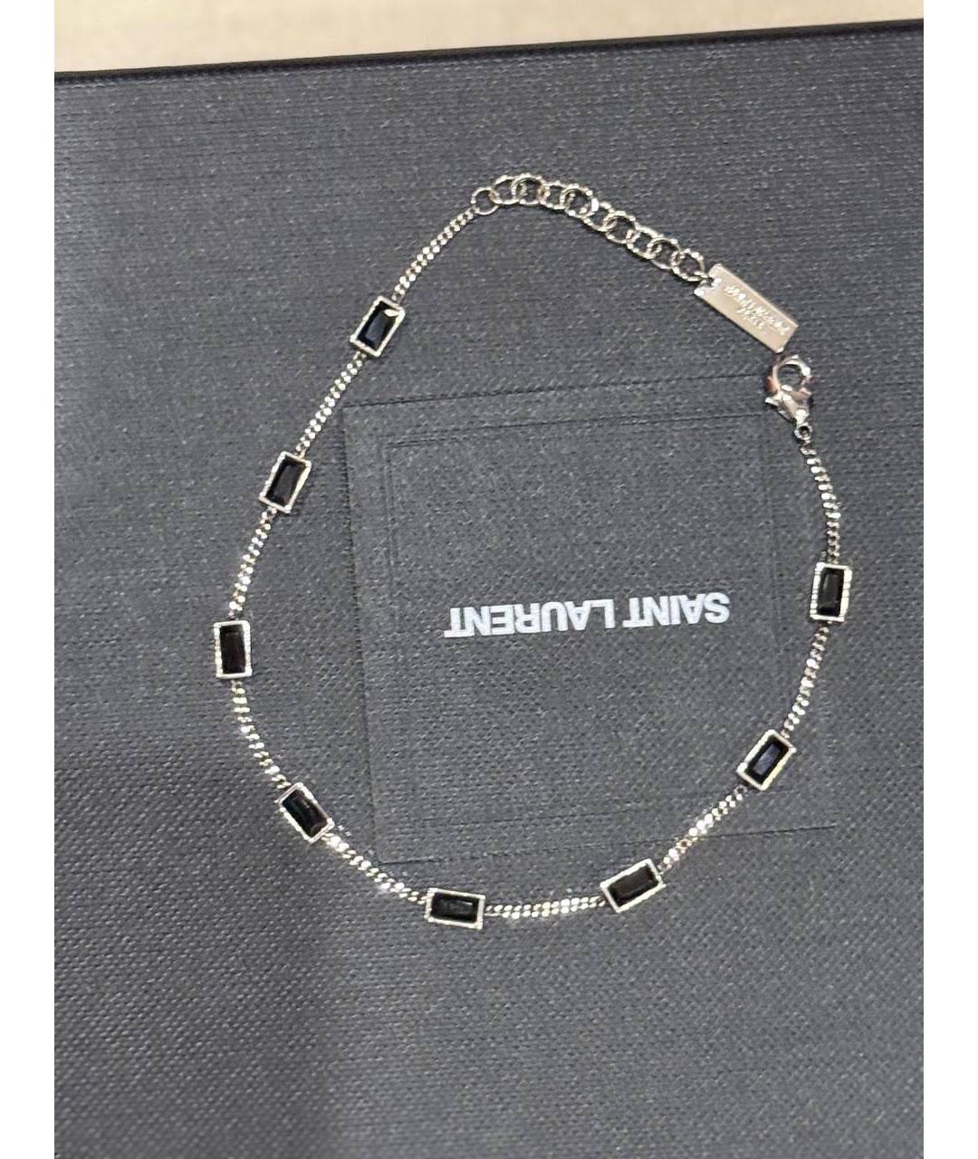 SAINT LAURENT Серебрянный металлический браслет, фото 4